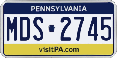 PA license plate MDS2745