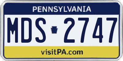 PA license plate MDS2747