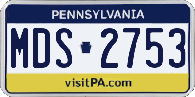 PA license plate MDS2753