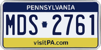 PA license plate MDS2761