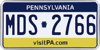 PA license plate MDS2766