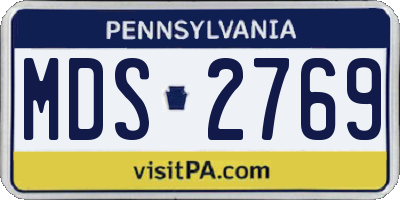 PA license plate MDS2769