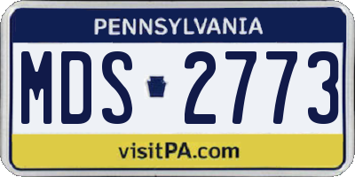 PA license plate MDS2773
