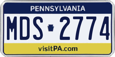 PA license plate MDS2774