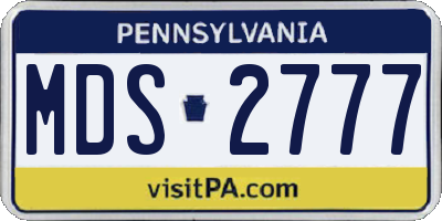 PA license plate MDS2777
