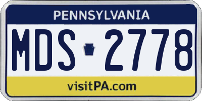 PA license plate MDS2778
