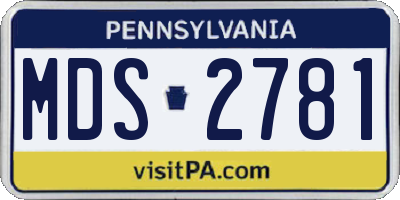 PA license plate MDS2781