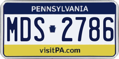 PA license plate MDS2786