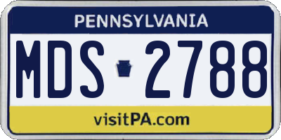 PA license plate MDS2788