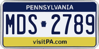 PA license plate MDS2789