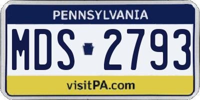 PA license plate MDS2793