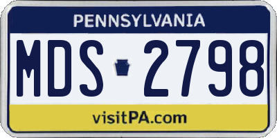 PA license plate MDS2798