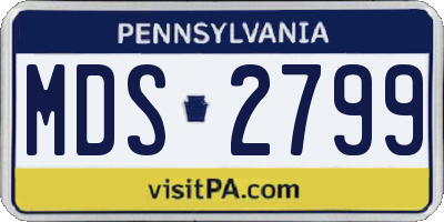 PA license plate MDS2799