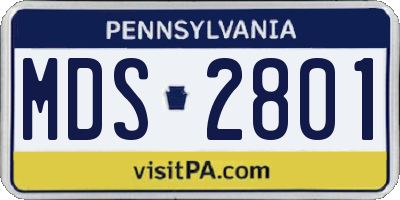 PA license plate MDS2801