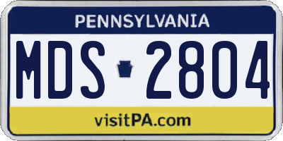 PA license plate MDS2804