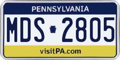 PA license plate MDS2805