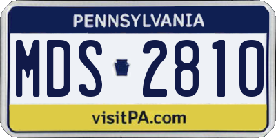 PA license plate MDS2810