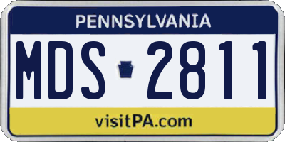 PA license plate MDS2811