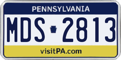 PA license plate MDS2813