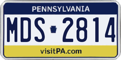 PA license plate MDS2814