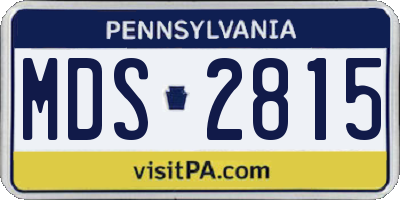 PA license plate MDS2815