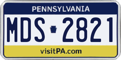 PA license plate MDS2821