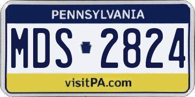 PA license plate MDS2824