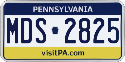 PA license plate MDS2825