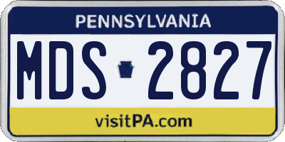 PA license plate MDS2827