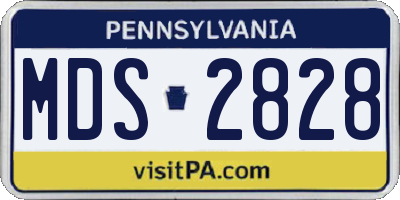 PA license plate MDS2828