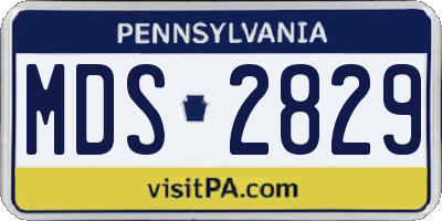 PA license plate MDS2829