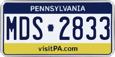 PA license plate MDS2833