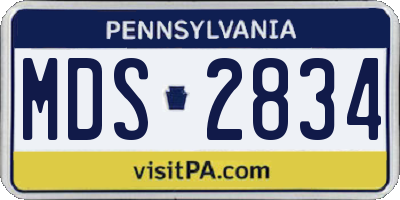 PA license plate MDS2834