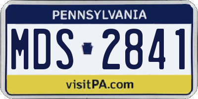PA license plate MDS2841