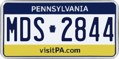 PA license plate MDS2844