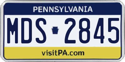 PA license plate MDS2845