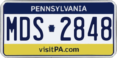 PA license plate MDS2848