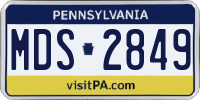PA license plate MDS2849