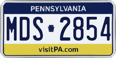 PA license plate MDS2854