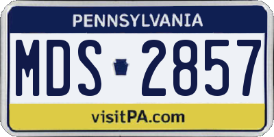 PA license plate MDS2857