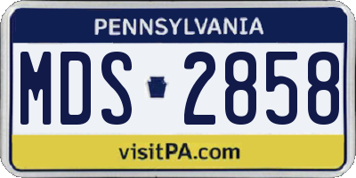 PA license plate MDS2858