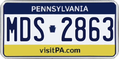 PA license plate MDS2863