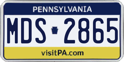 PA license plate MDS2865