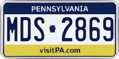 PA license plate MDS2869