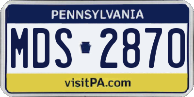 PA license plate MDS2870