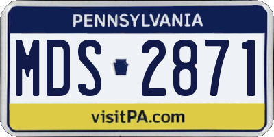 PA license plate MDS2871