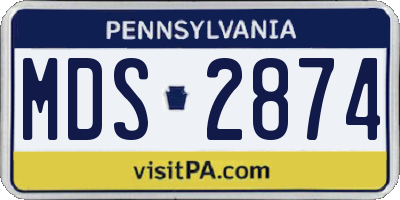 PA license plate MDS2874