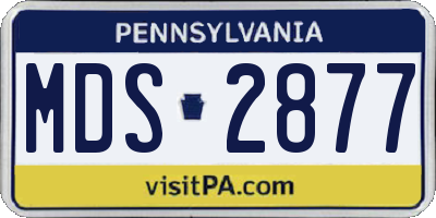 PA license plate MDS2877