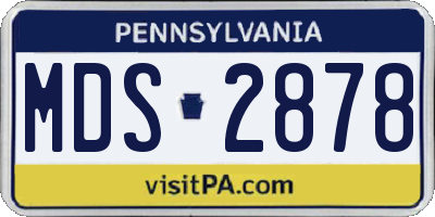 PA license plate MDS2878