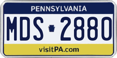 PA license plate MDS2880